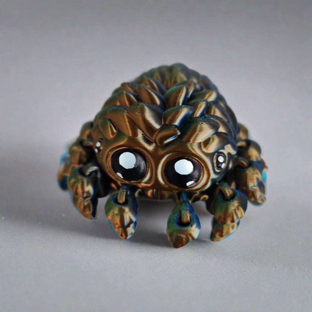 Fidget Spood-Iridescent blue/green Jumping Spider Toy