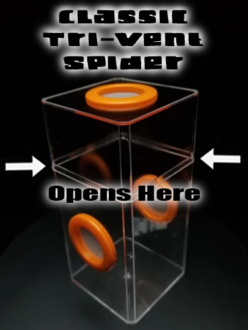 This is a Jumping Spider Enclosure created by Bigfatphids.com. It is designed to prevent not only large jumping spiders but also small slings and fruit flies from escaping, while also providing them with safe nesting areas.