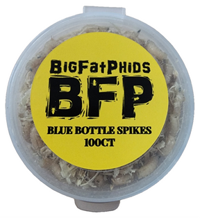 Our 100-pack of Blue Bottle spikes is a great choice of jumping spider food.
