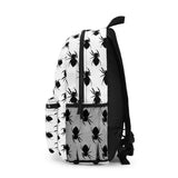 Jumping Spider Print on White Backpack Made in USA