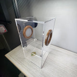 Medium Flat Top Magnetic 4x4x8 Jumping Spider Enclosure (holds fruit flies)