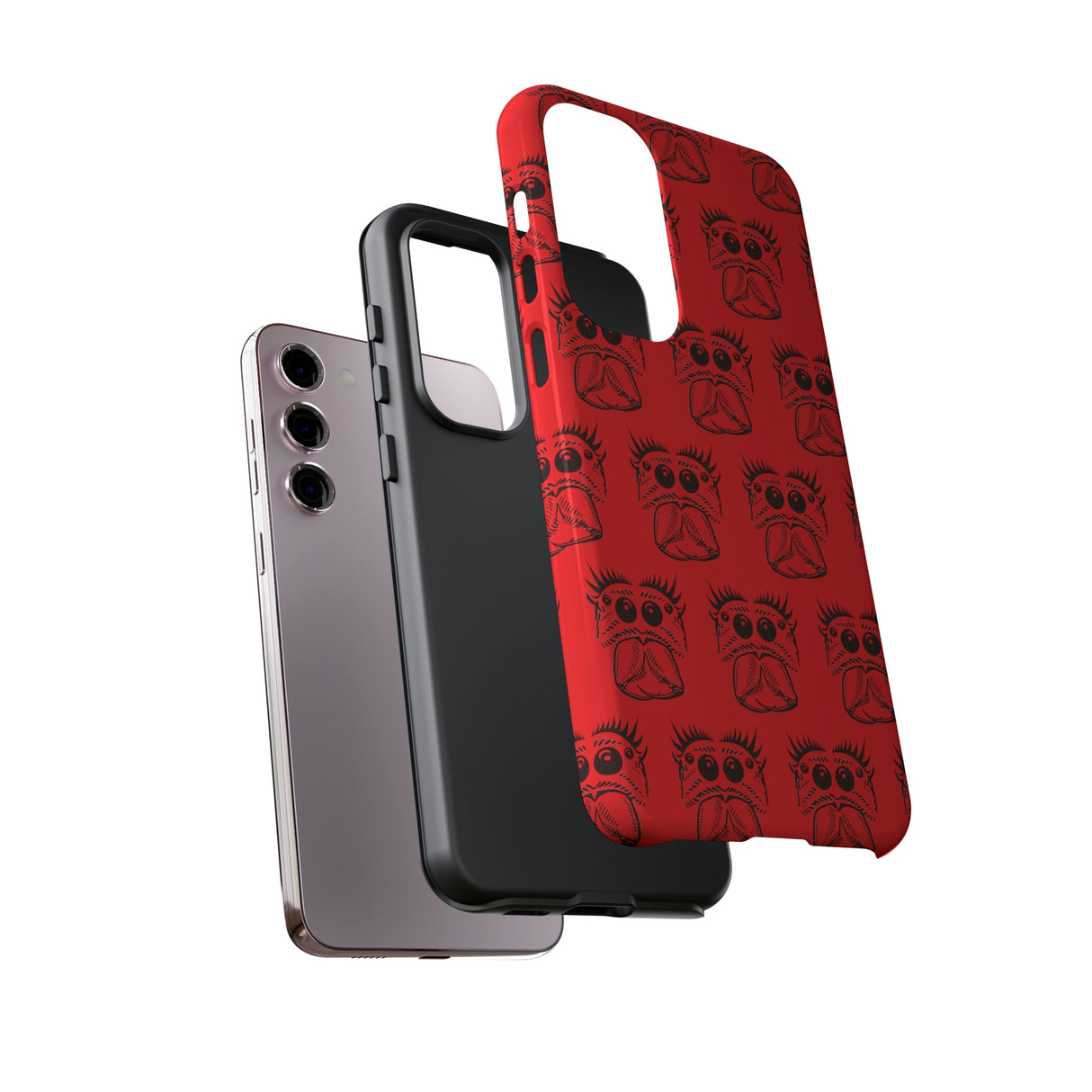 Tough Cases  Featuring BFP Jumping Spider Print on Red