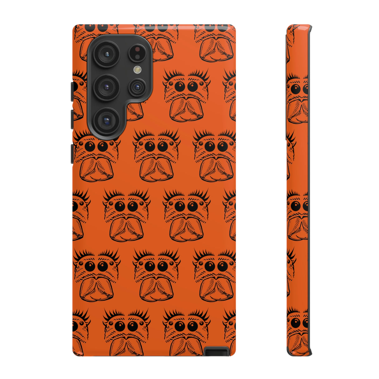 Tough Cases  Featuring BFP Jumping Spider Print on Orange