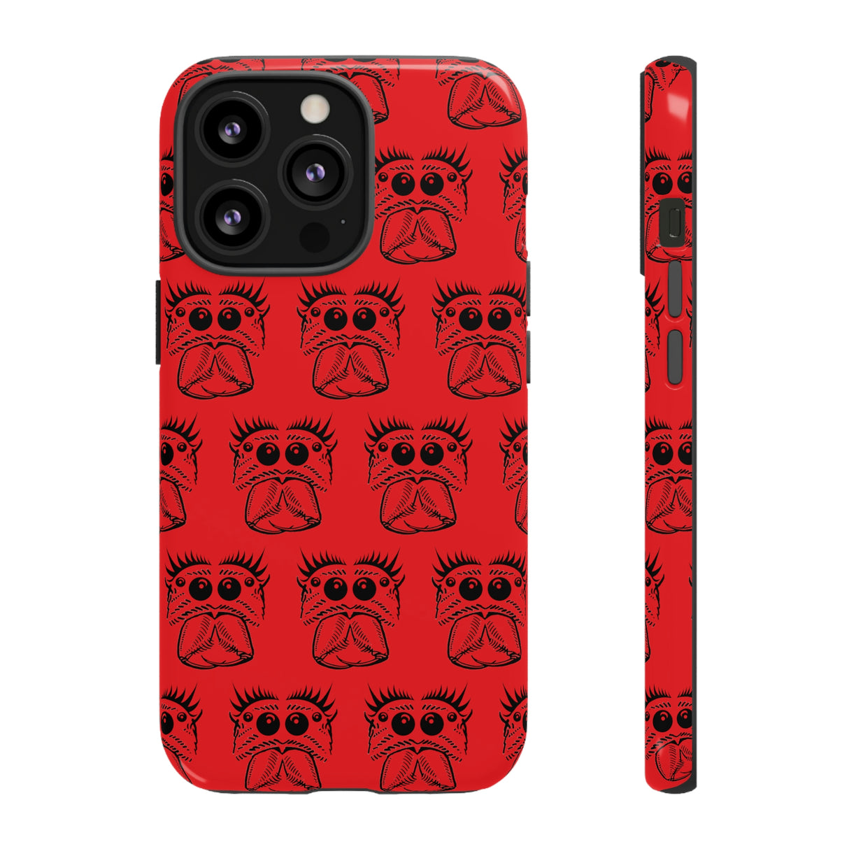 Tough Cases  Featuring BFP Jumping Spider Print on Red