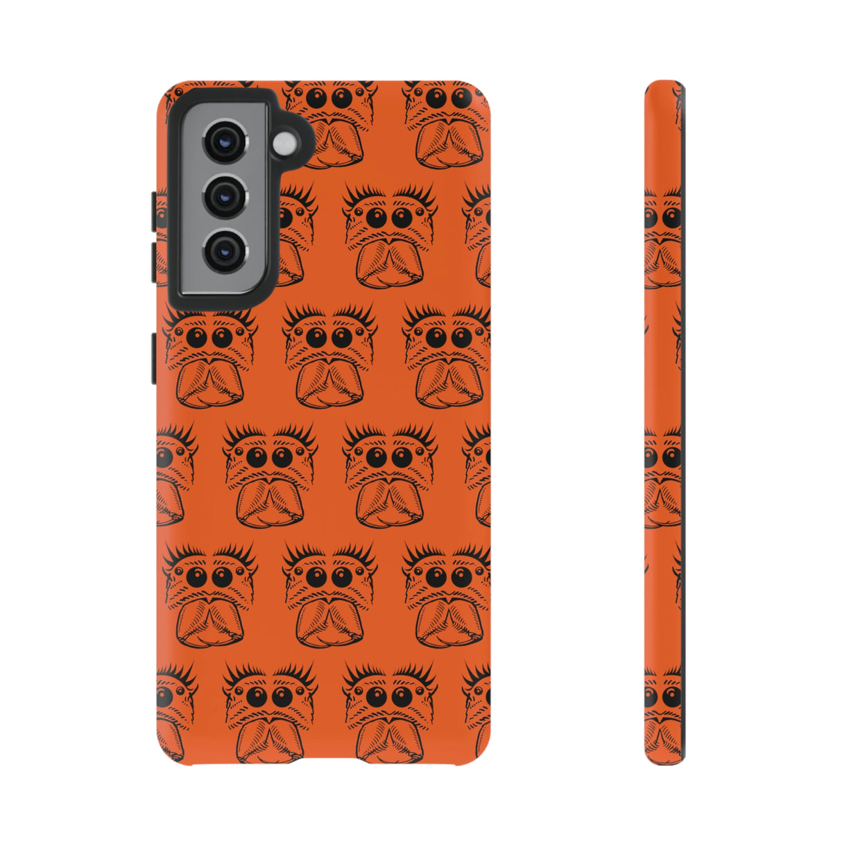 Tough Cases  Featuring BFP Jumping Spider Print on Orange