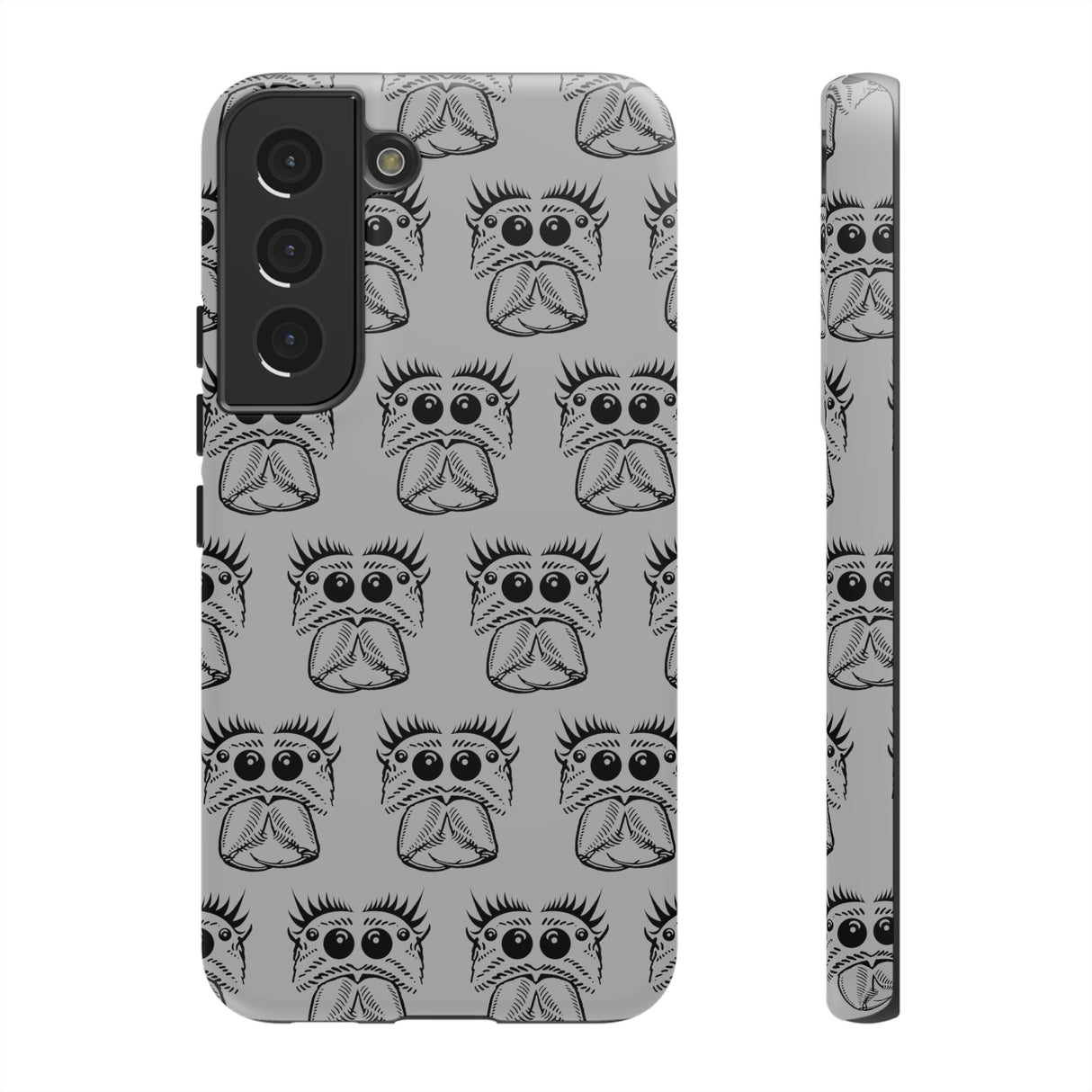 Tough Cases  Featuring BFP Jumping Spider Print on Gray