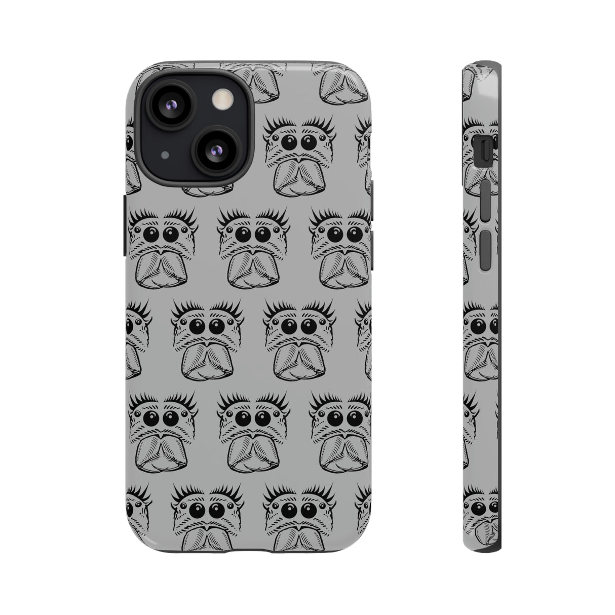 Tough Cases  Featuring BFP Jumping Spider Print on Gray