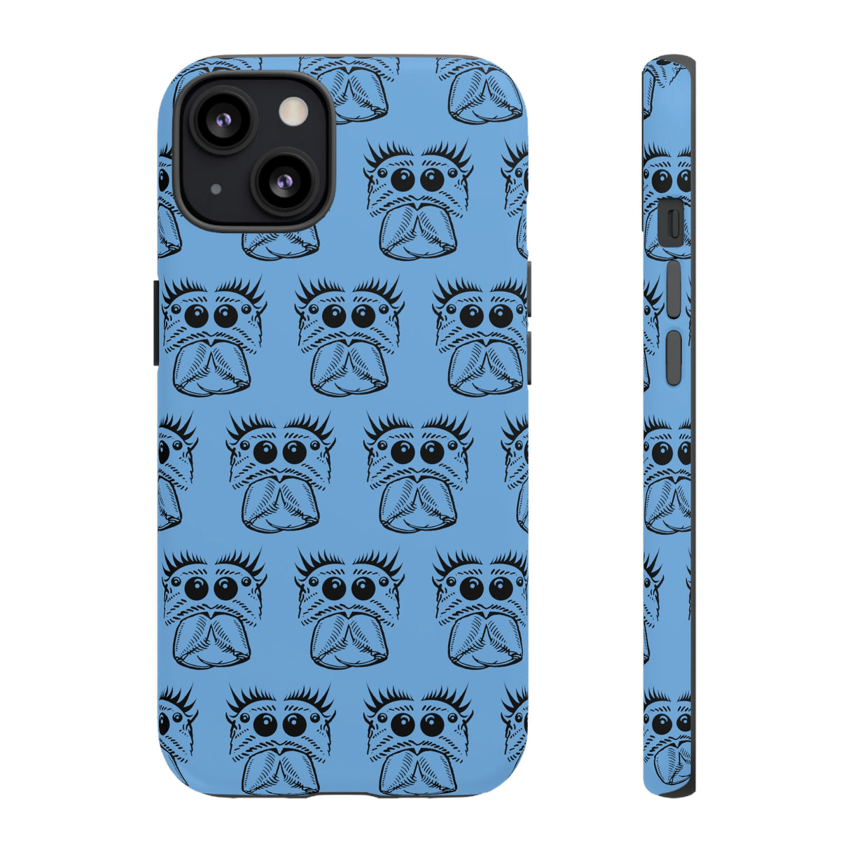 Tough Cases  Featuring BFP Jumping Spider Print on Blue