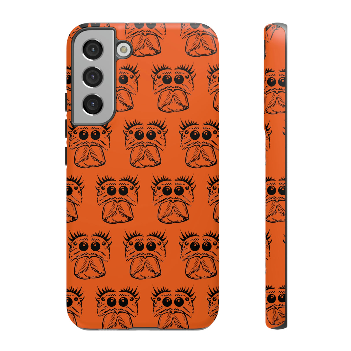 Tough Cases  Featuring BFP Jumping Spider Print on Orange