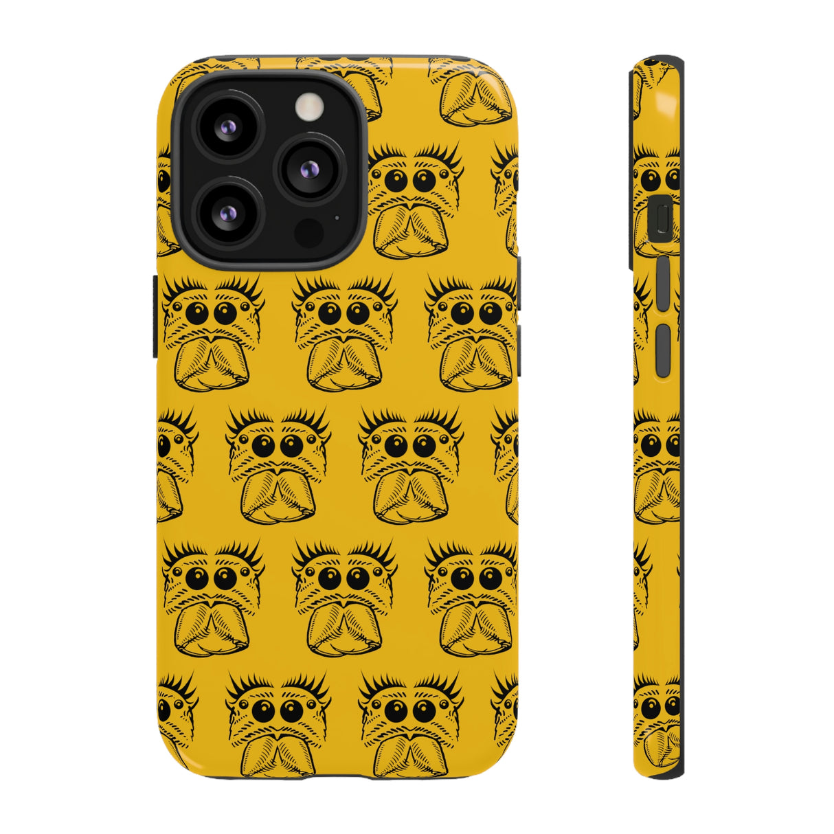 Tough Cases  Featuring BFP Jumping Spider Print on Yellow