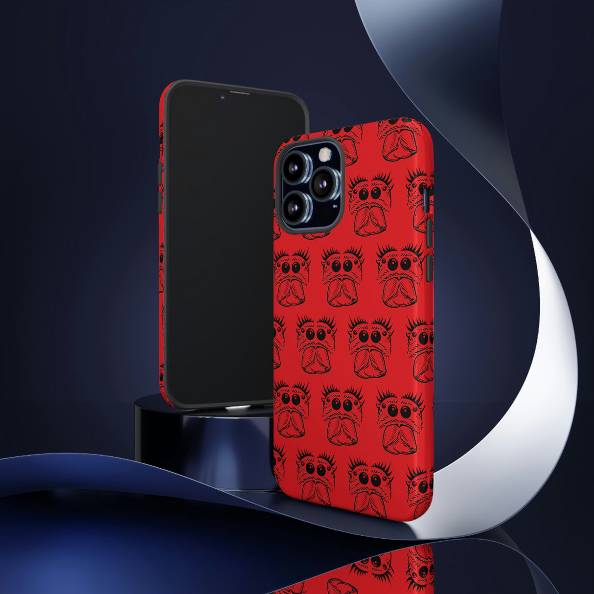 Tough Cases  Featuring BFP Jumping Spider Print on Red