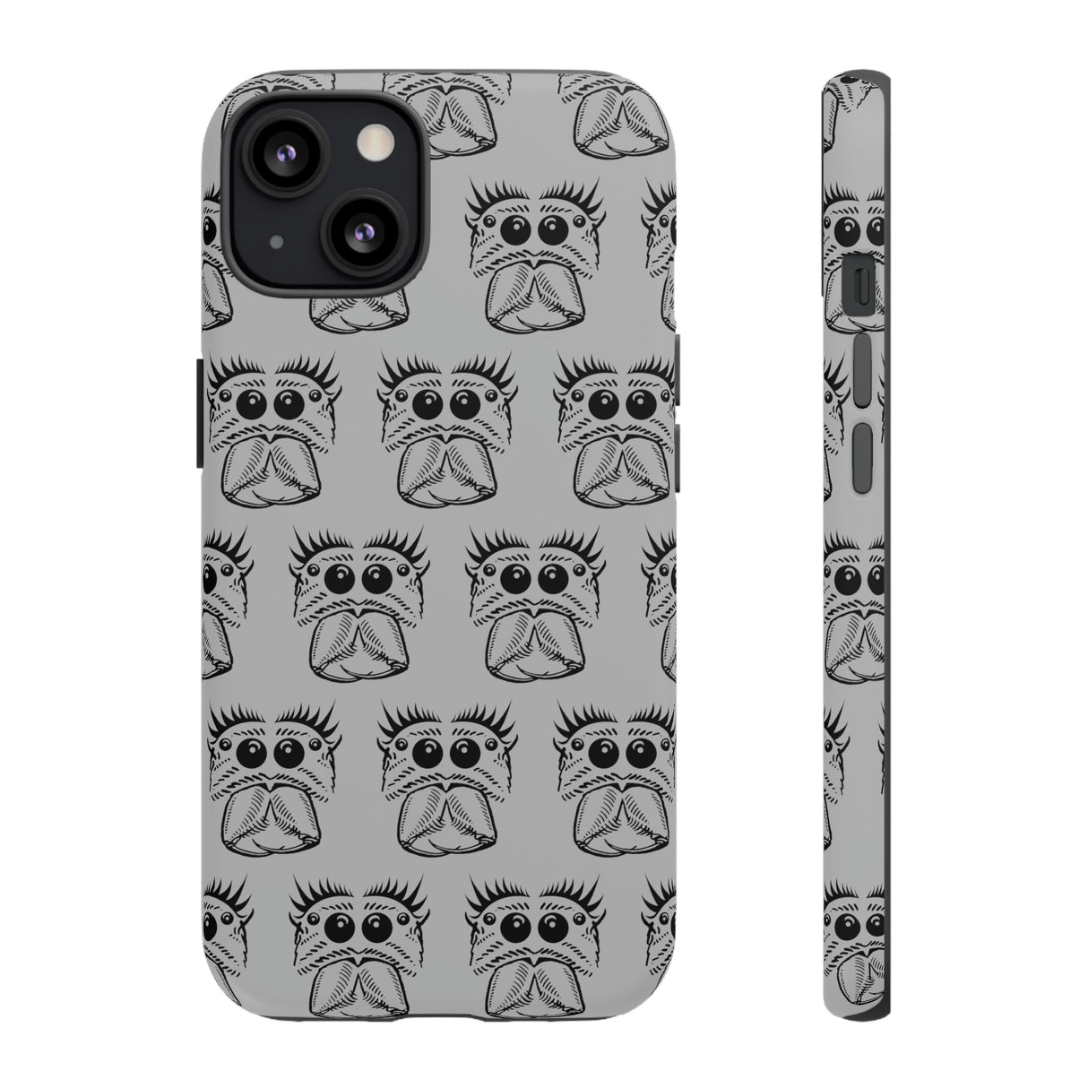 Tough Cases  Featuring BFP Jumping Spider Print on Gray