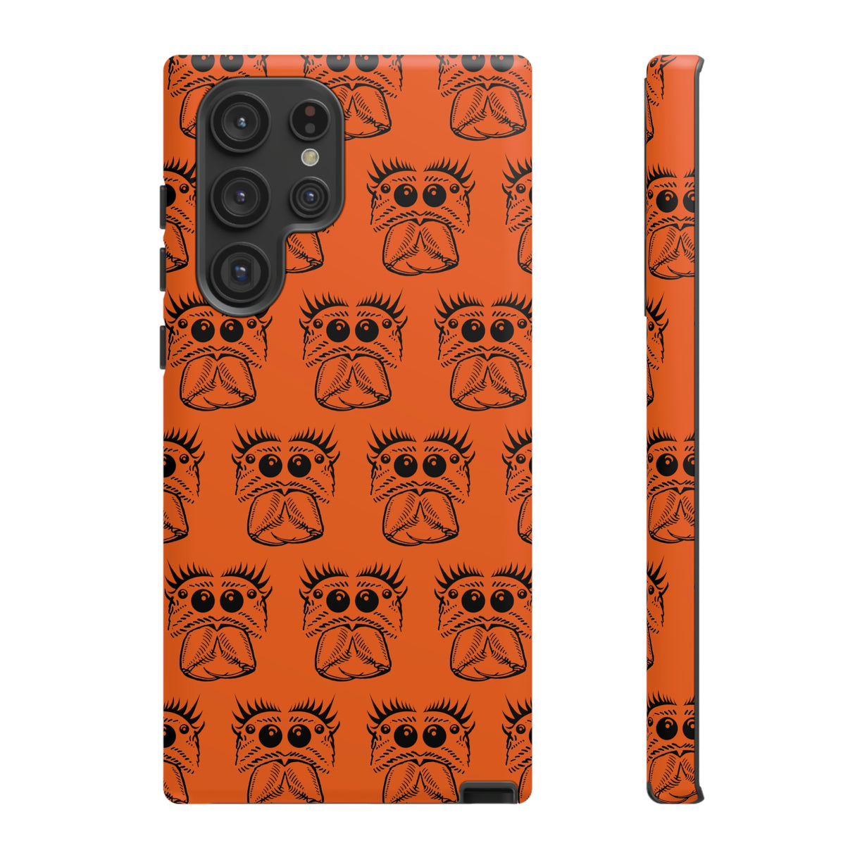 Tough Cases  Featuring BFP Jumping Spider Print on Orange