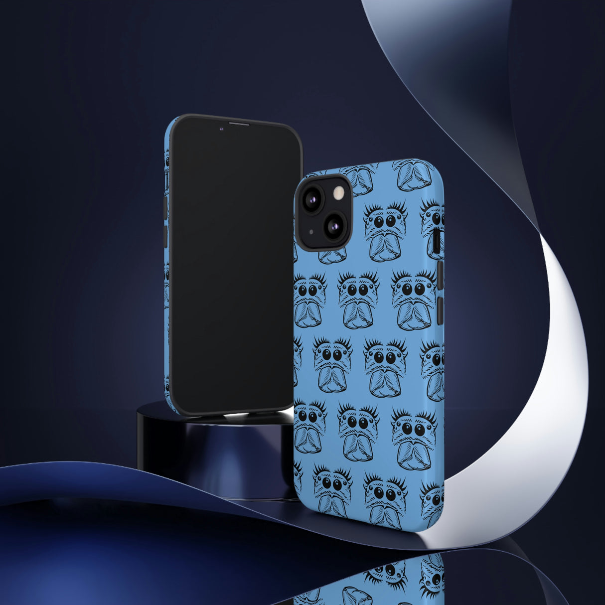 Tough Cases  Featuring BFP Jumping Spider Print on Blue