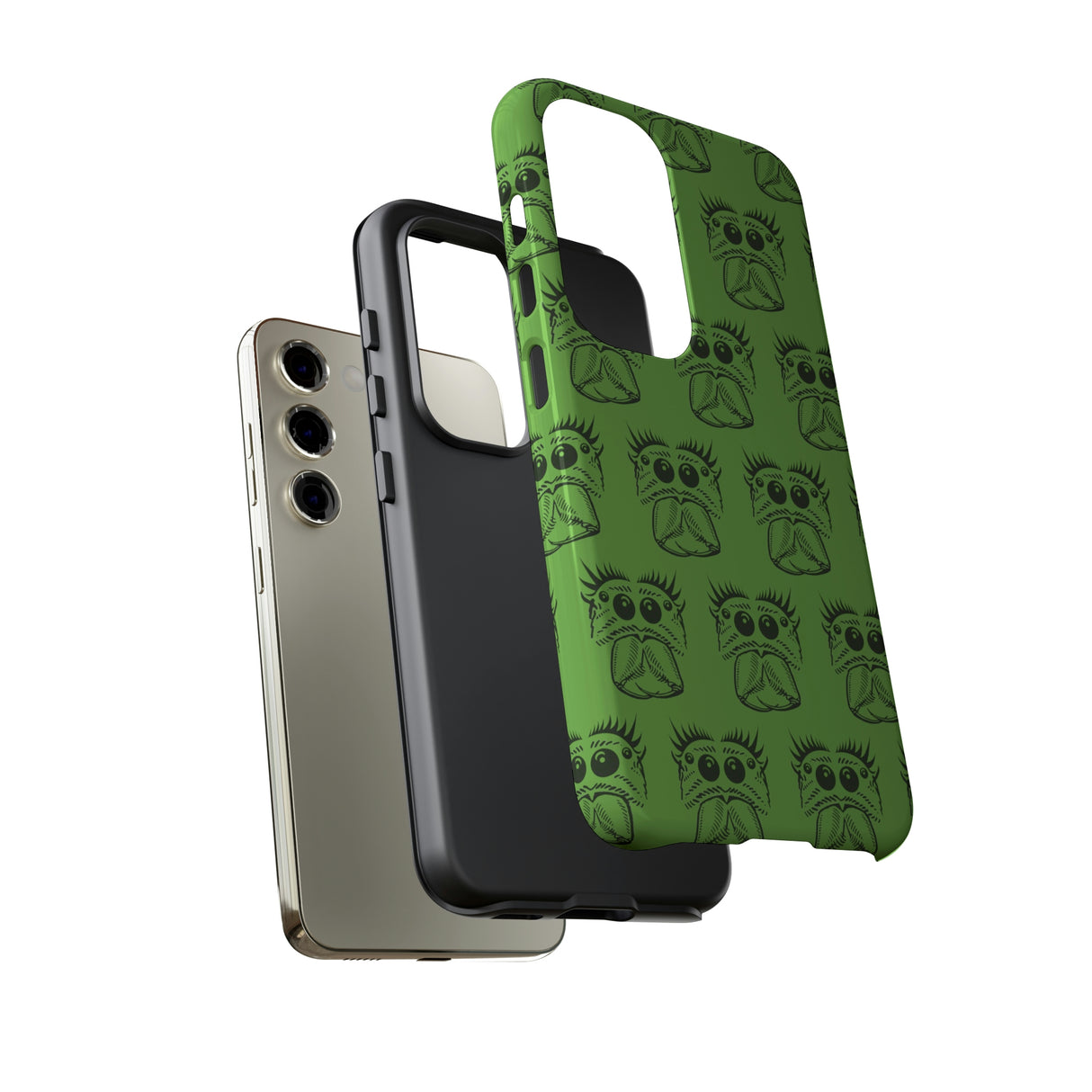 Tough Cases  Featuring BFP Jumping Spider Print on Green