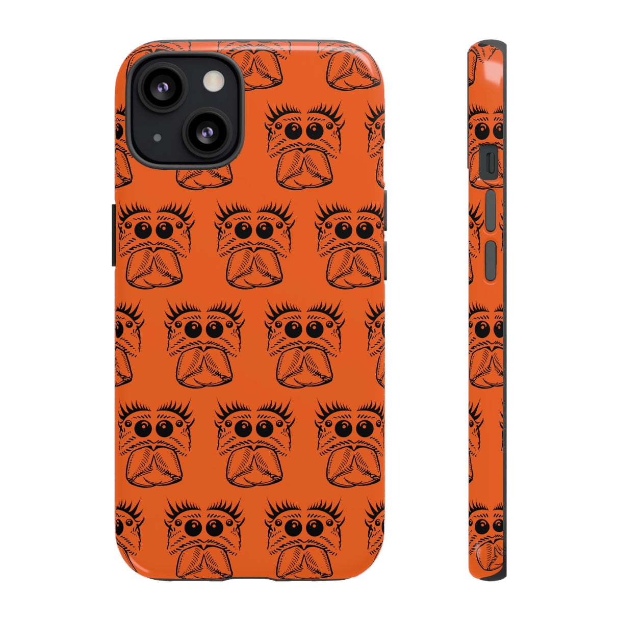 Tough Cases  Featuring BFP Jumping Spider Print on Orange