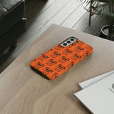 Tough Cases  Featuring BFP Jumping Spider Print on Orange