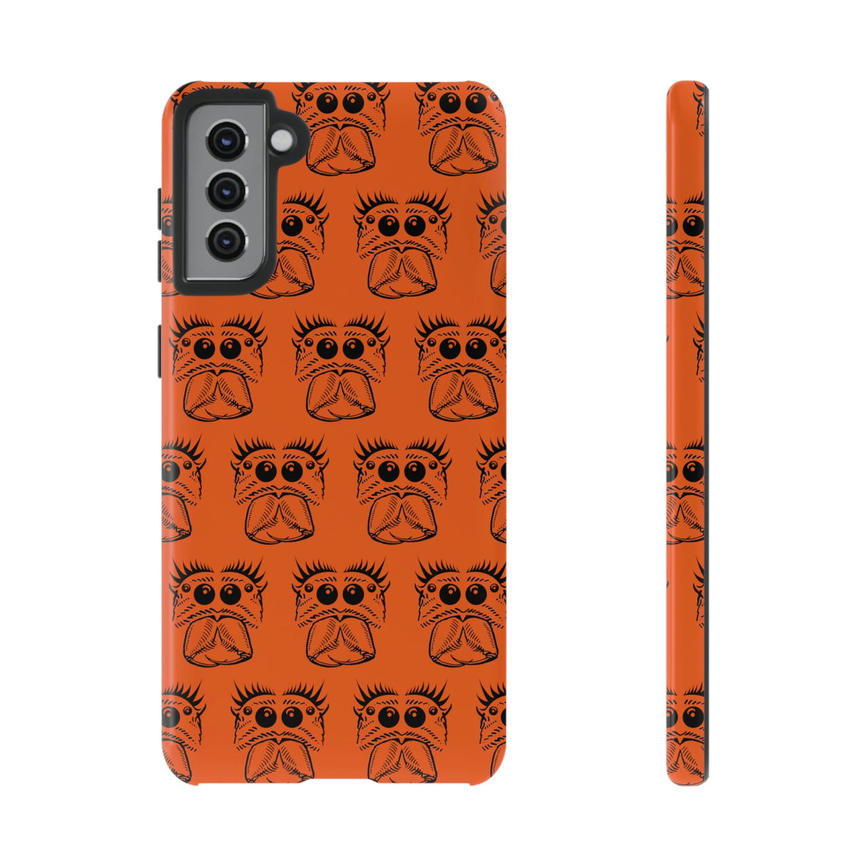 Tough Cases  Featuring BFP Jumping Spider Print on Orange