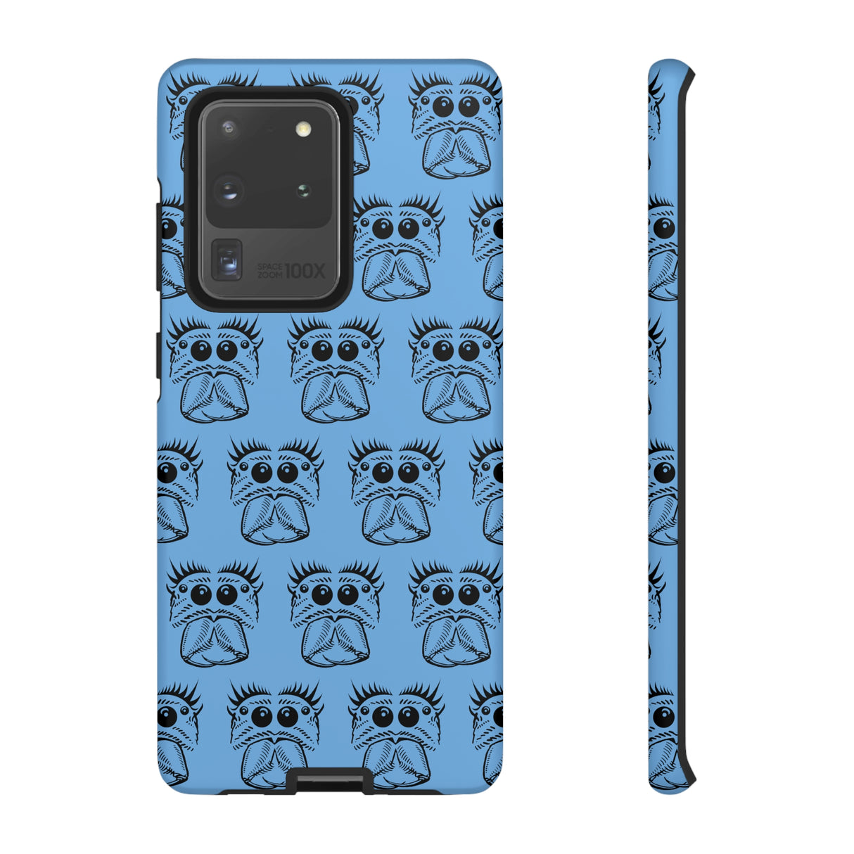 Tough Cases  Featuring BFP Jumping Spider Print on Blue