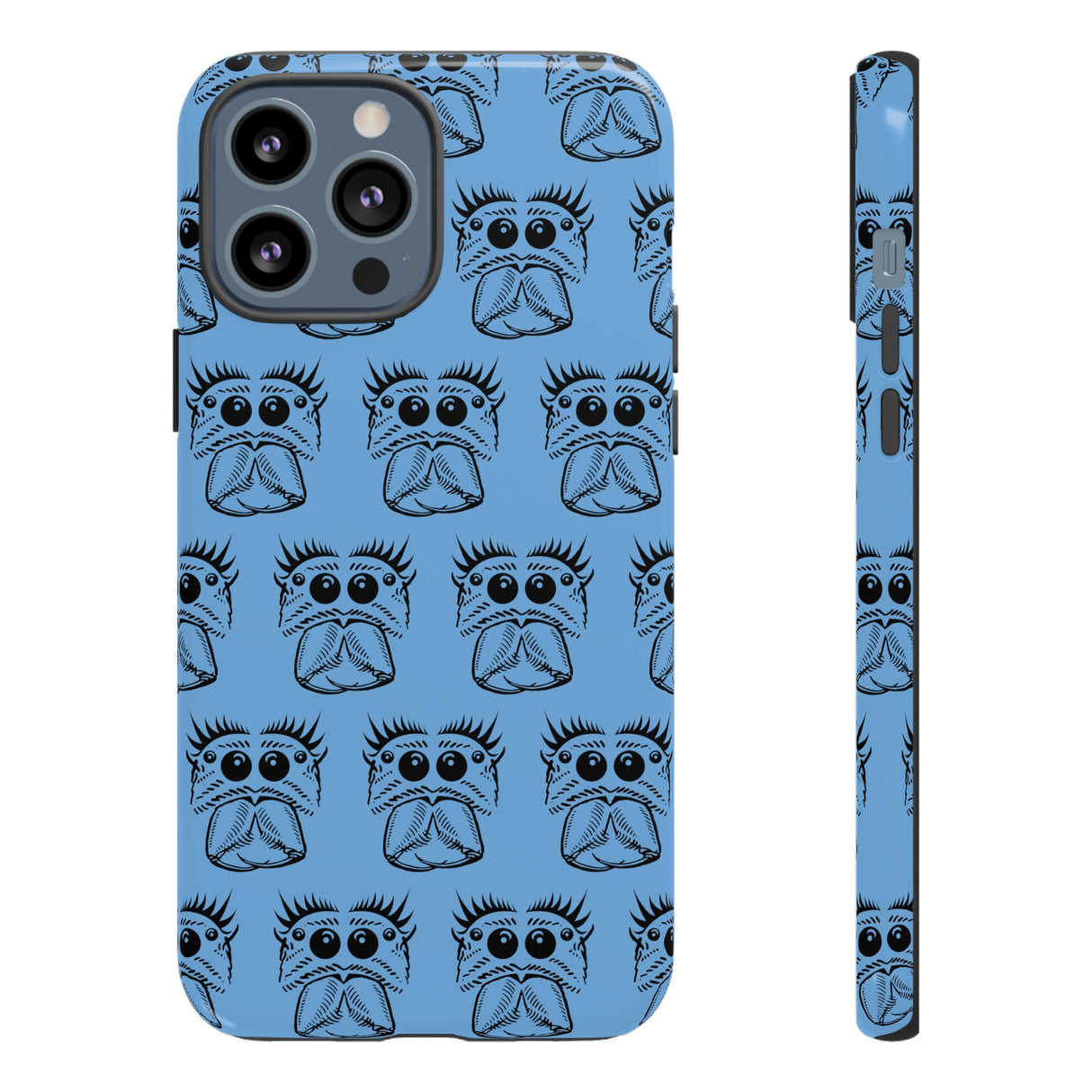 Tough Cases  Featuring BFP Jumping Spider Print on Blue