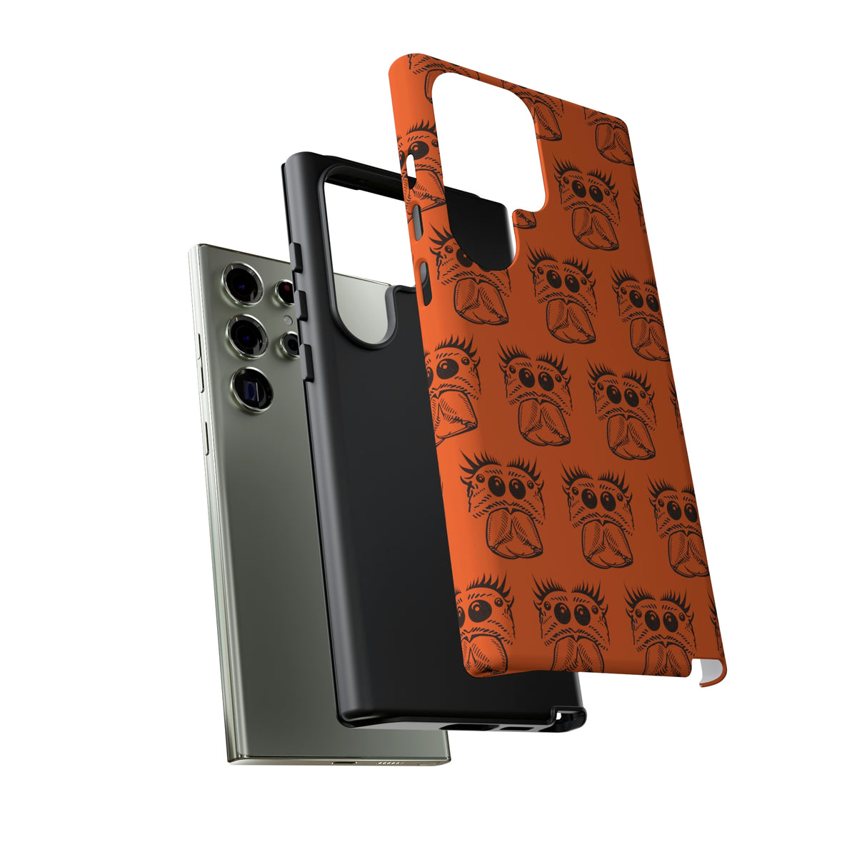 Tough Cases  Featuring BFP Jumping Spider Print on Orange