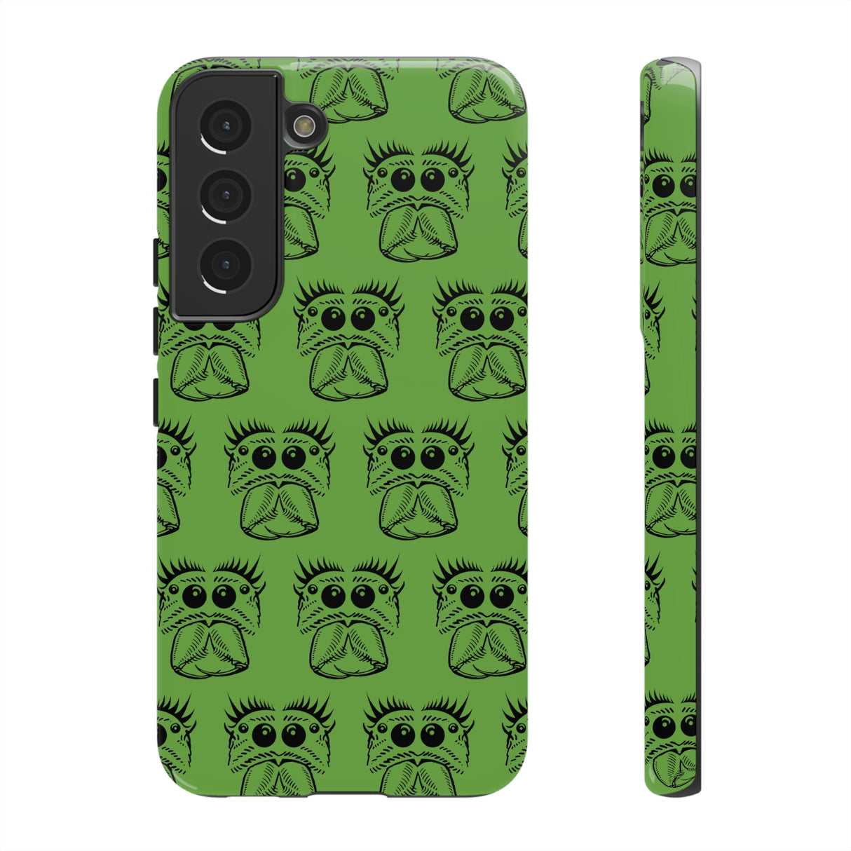 Tough Cases  Featuring BFP Jumping Spider Print on Green