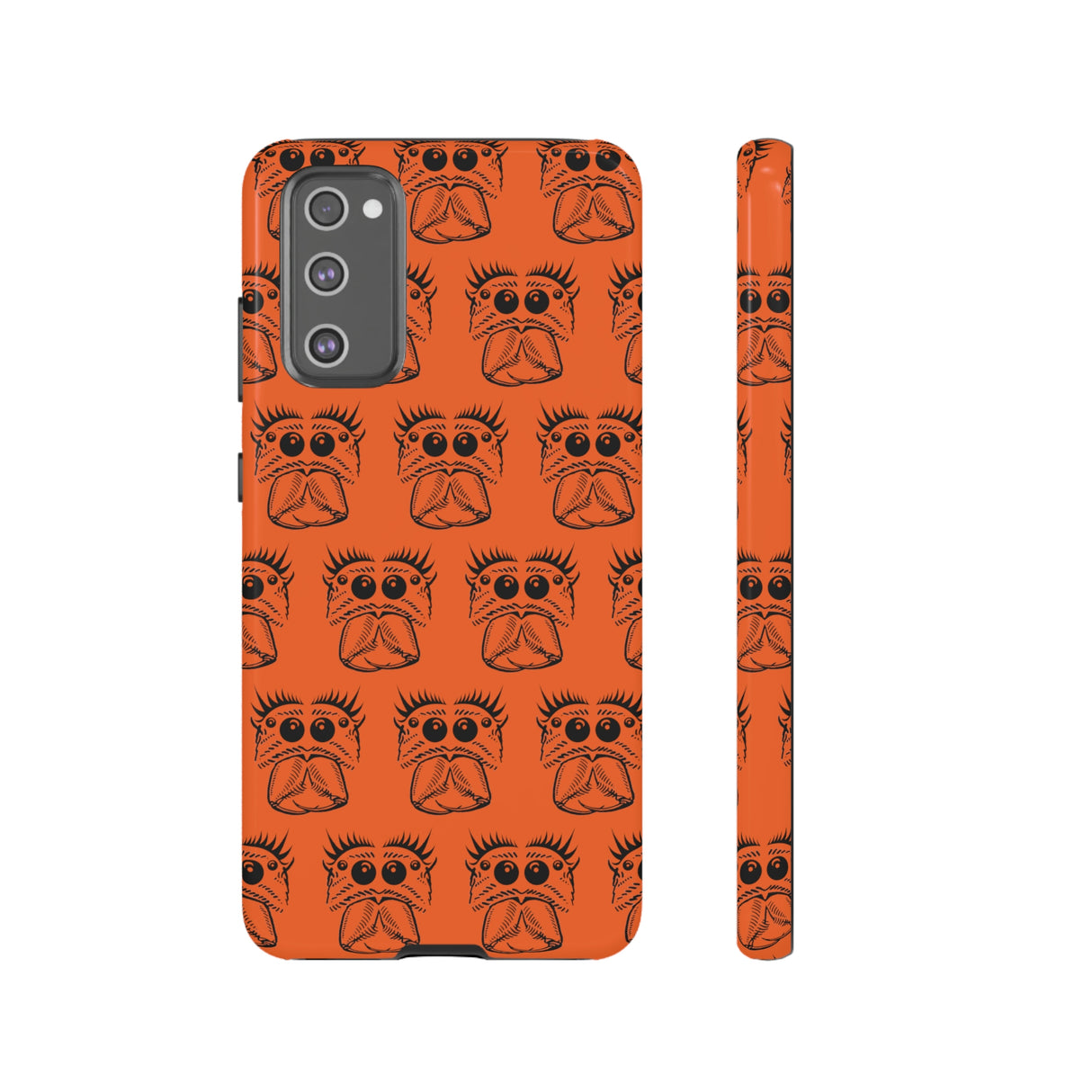 Tough Cases  Featuring BFP Jumping Spider Print on Orange