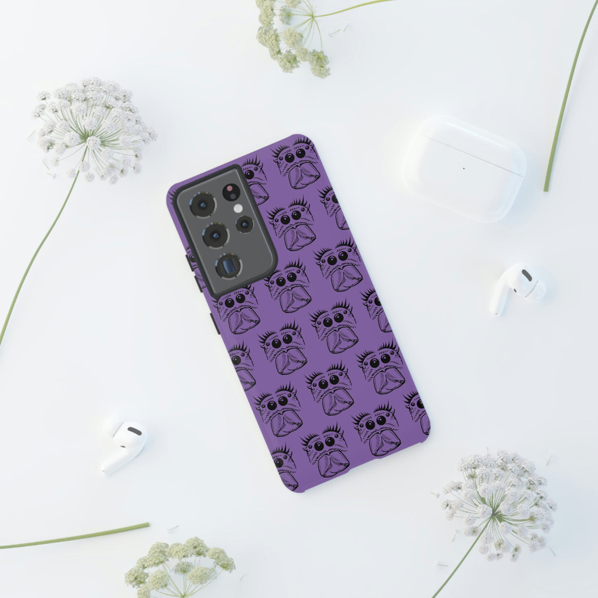 Tough Cases  Featuring BFP Jumping Spider Print on Purple