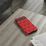 Tough Cases  Featuring BFP Jumping Spider Print on Red