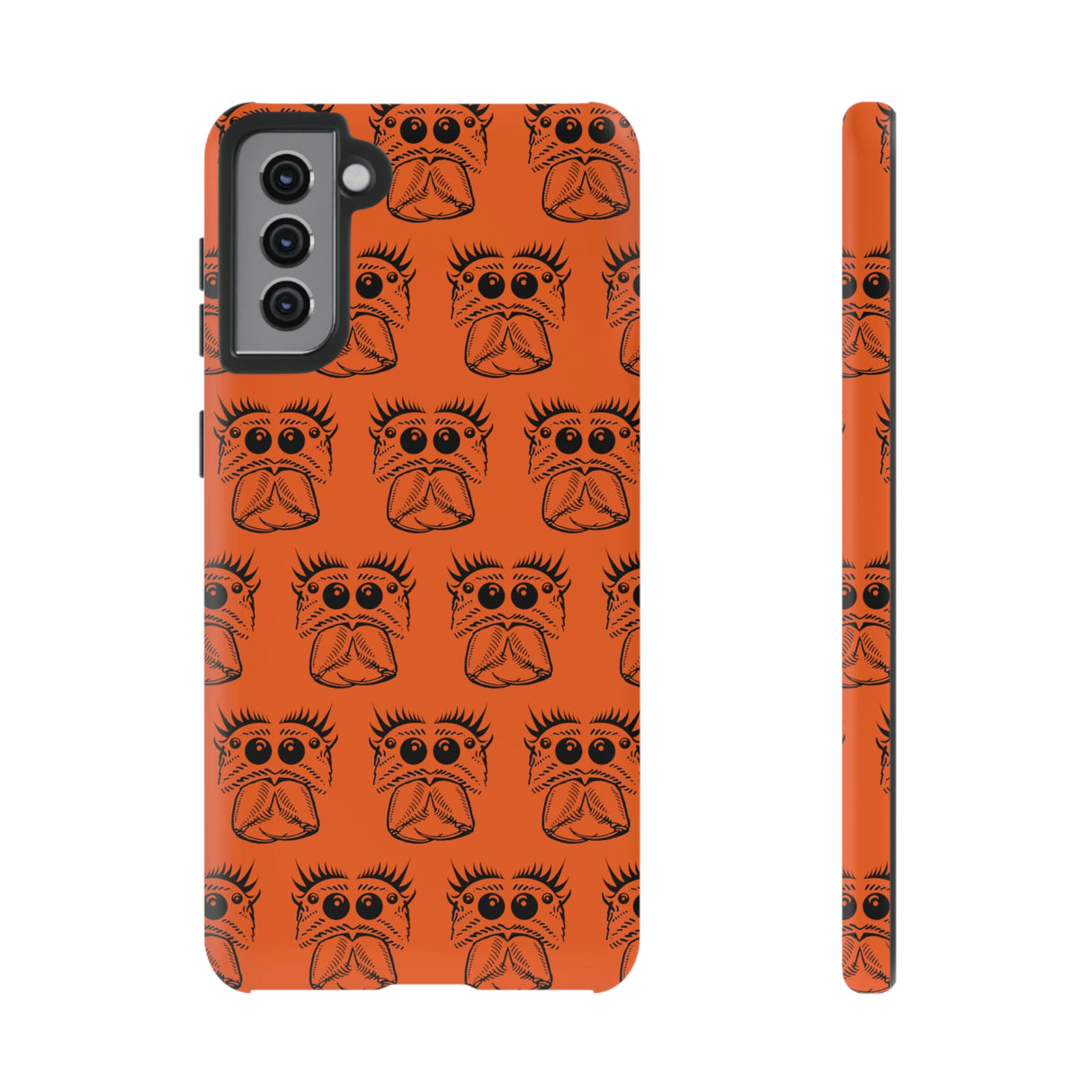 Tough Cases  Featuring BFP Jumping Spider Print on Orange