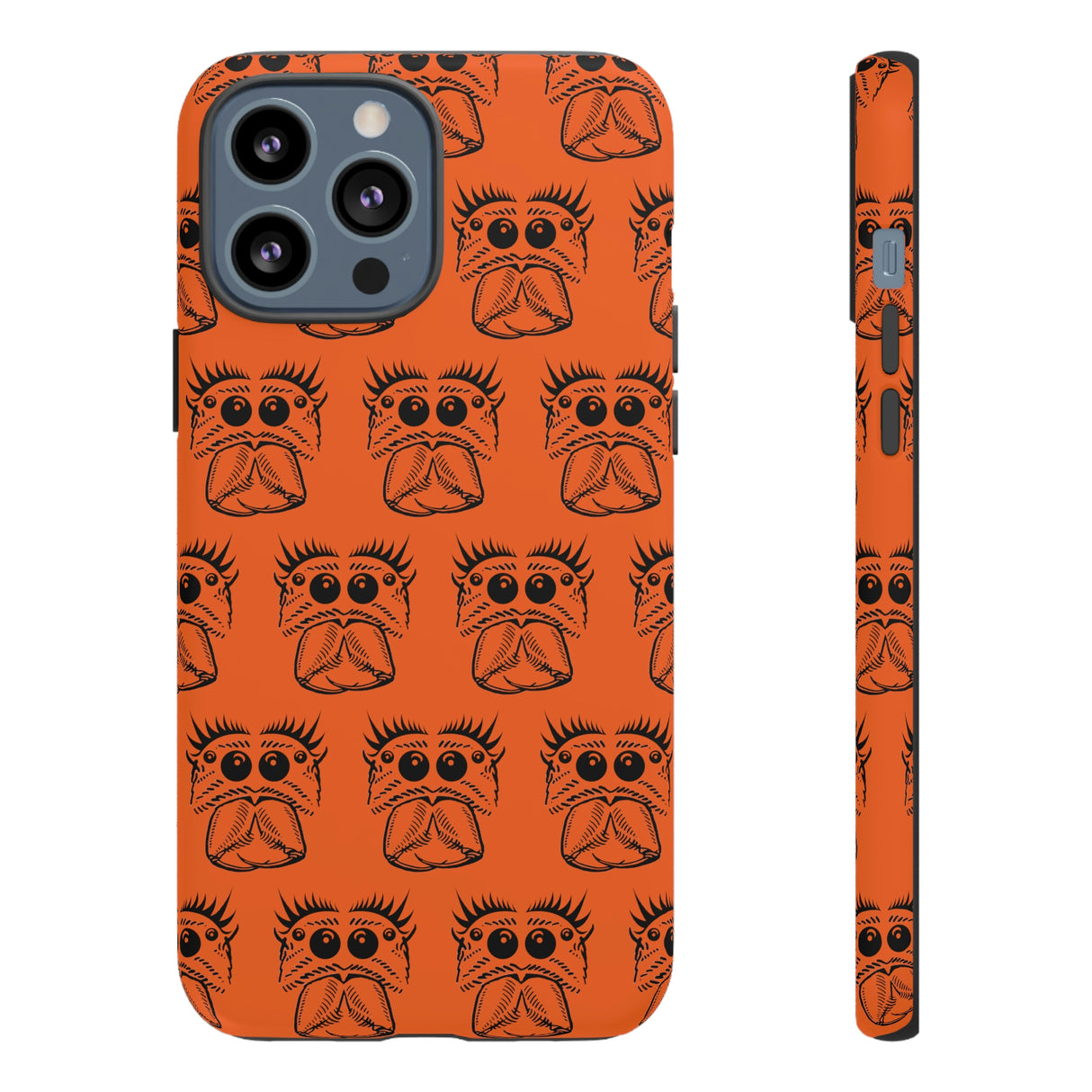 Tough Cases  Featuring BFP Jumping Spider Print on Orange