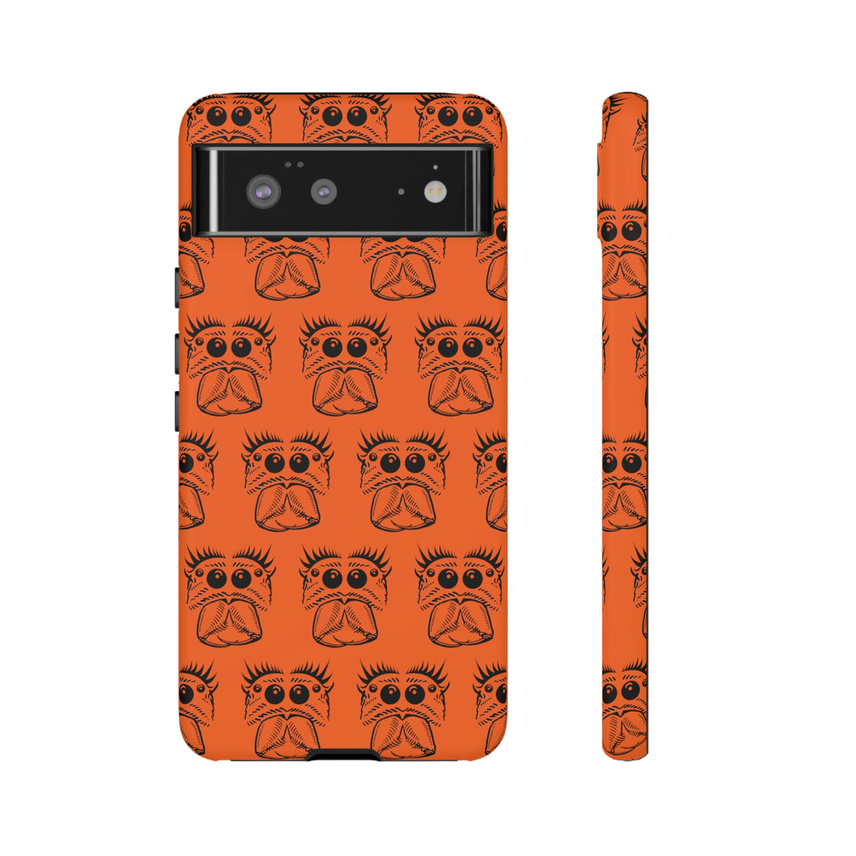 Tough Cases  Featuring BFP Jumping Spider Print on Orange