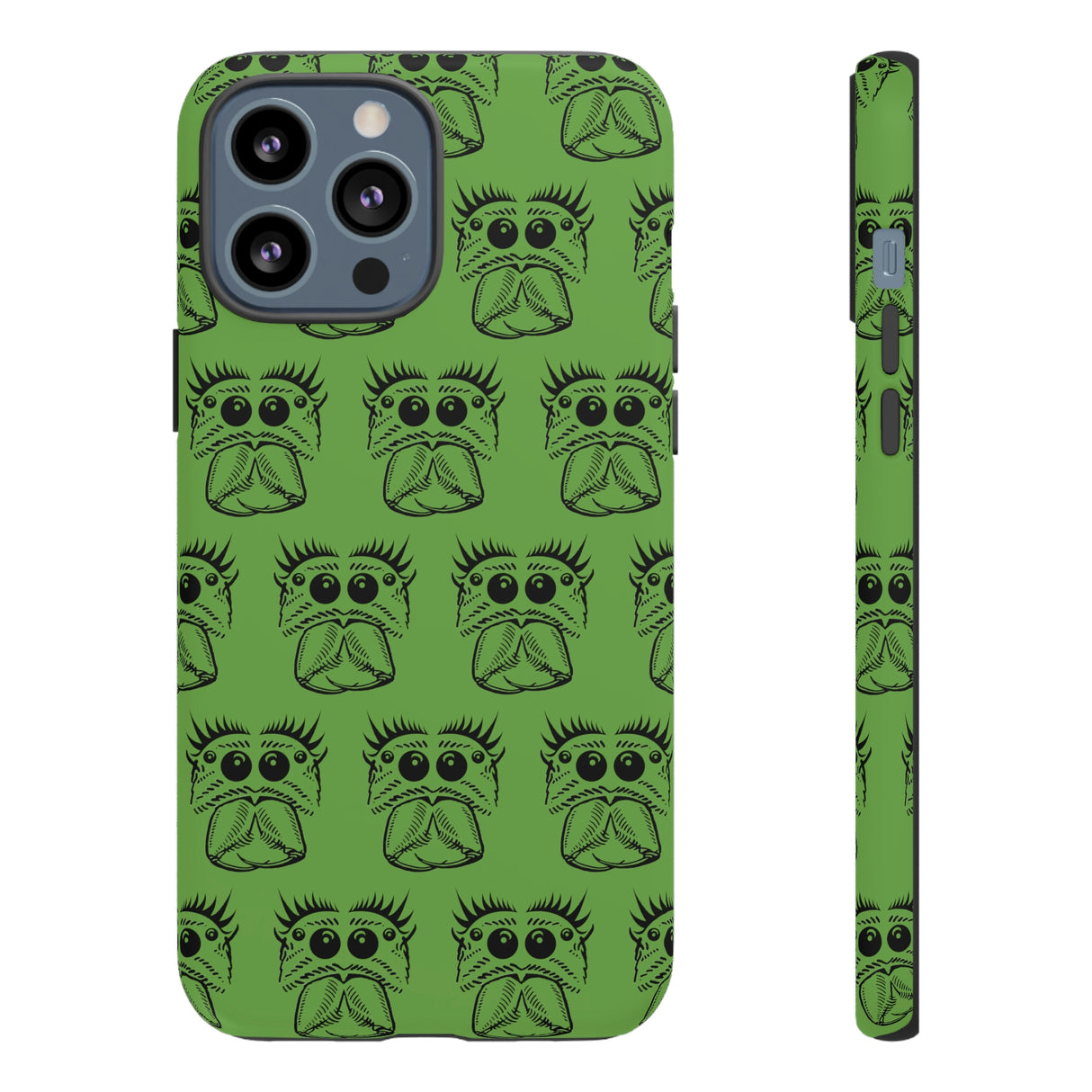 Tough Cases  Featuring BFP Jumping Spider Print on Green