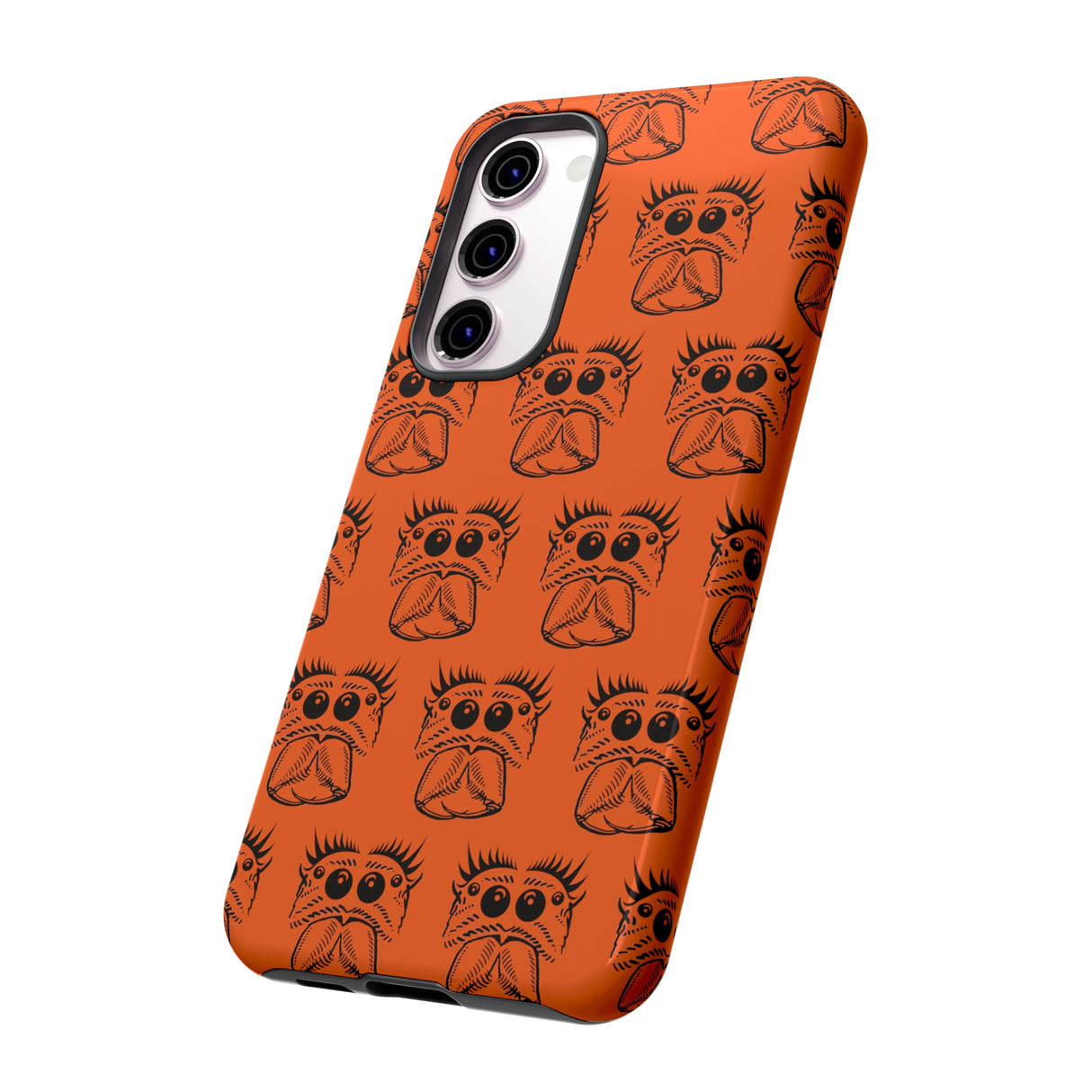 Tough Cases  Featuring BFP Jumping Spider Print on Orange