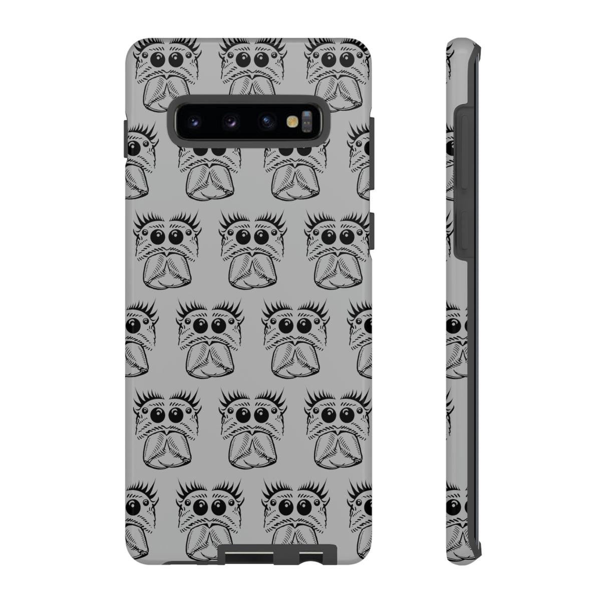 Tough Cases  Featuring BFP Jumping Spider Print on Gray