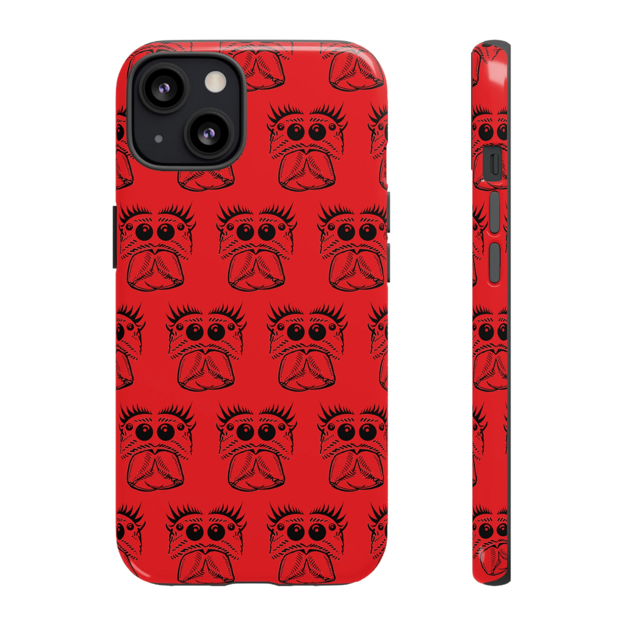 Tough Cases  Featuring BFP Jumping Spider Print on Red