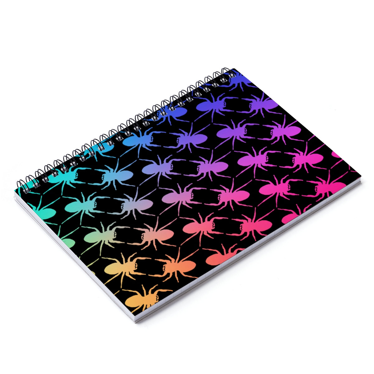 Spiral Notebook Lined Paper with Jumping Spider Print