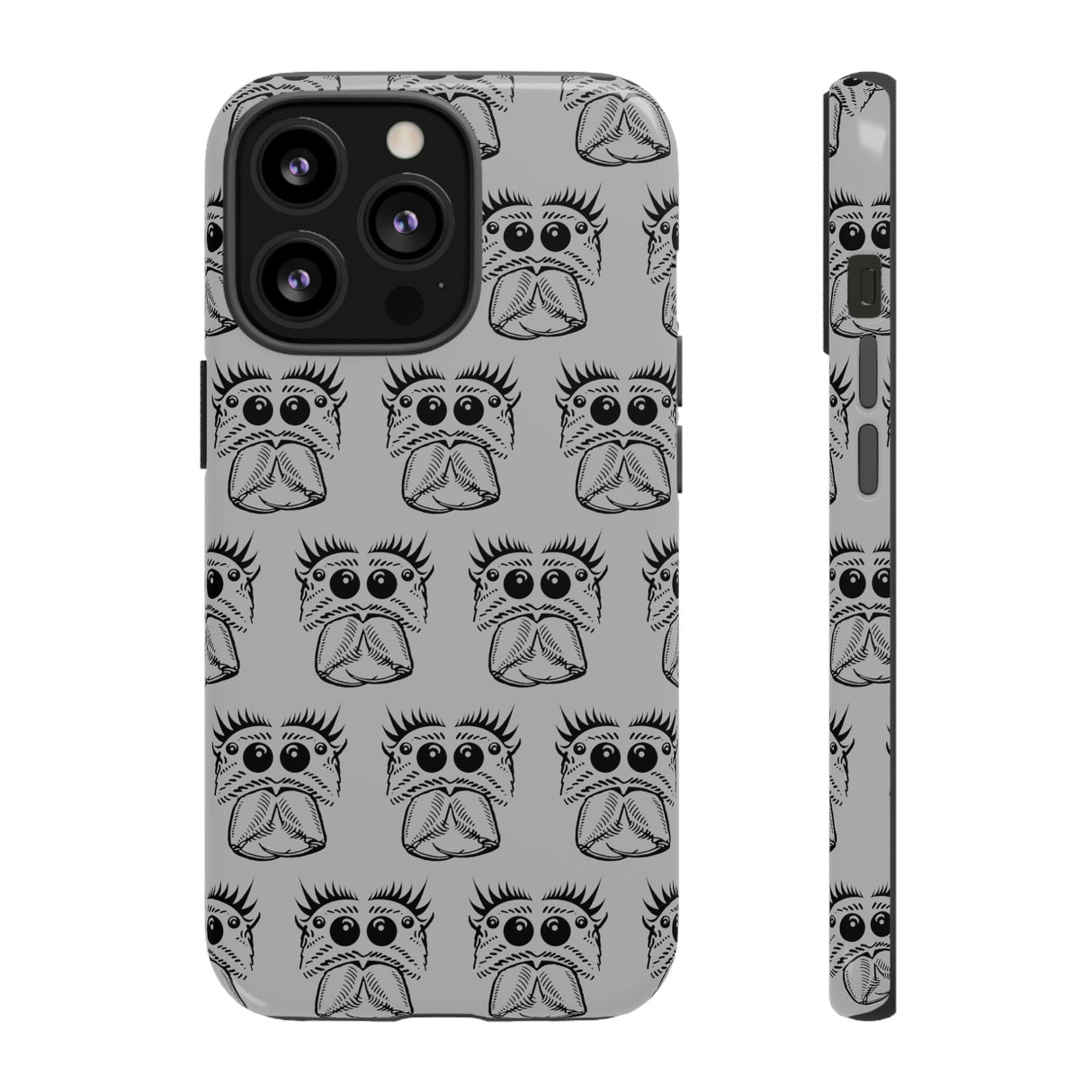 Tough Cases  Featuring BFP Jumping Spider Print on Gray