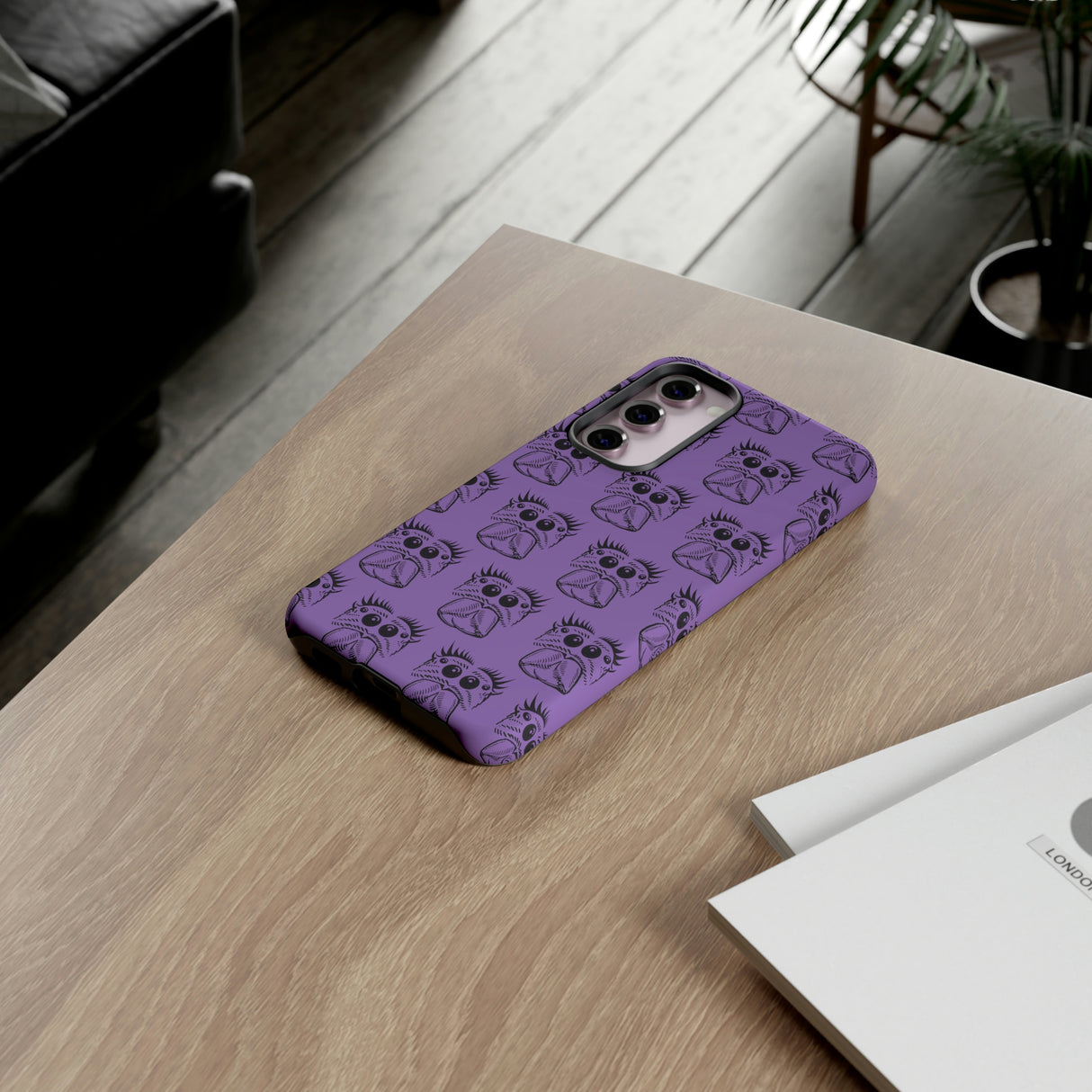 Tough Cases  Featuring BFP Jumping Spider Print on Purple