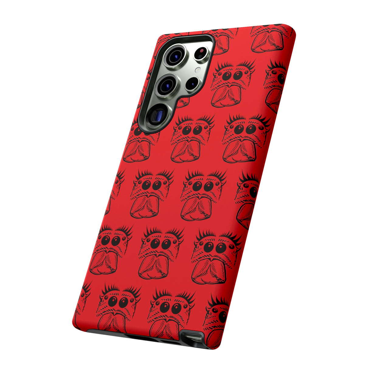 Tough Cases  Featuring BFP Jumping Spider Print on Red