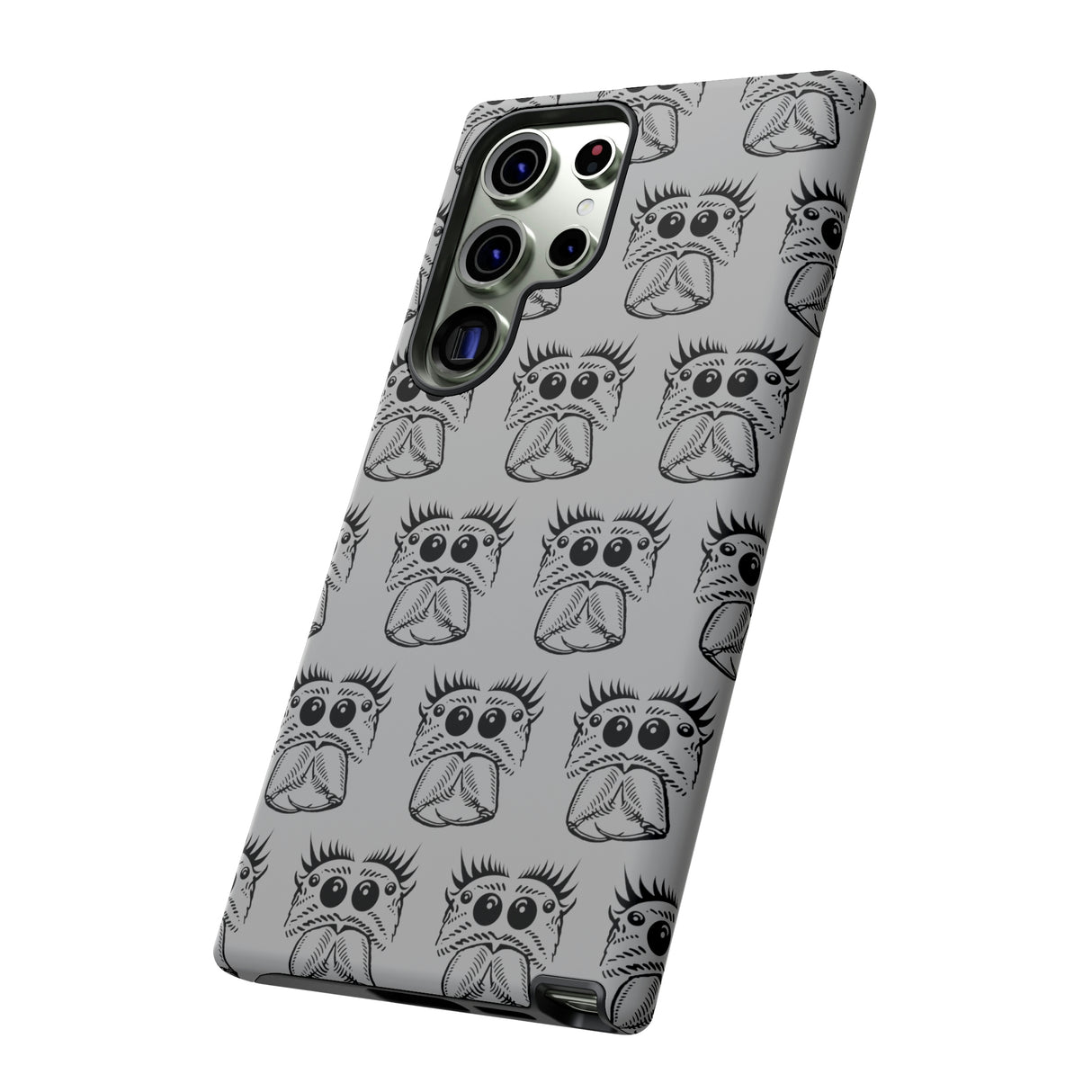 Tough Cases  Featuring BFP Jumping Spider Print on Gray