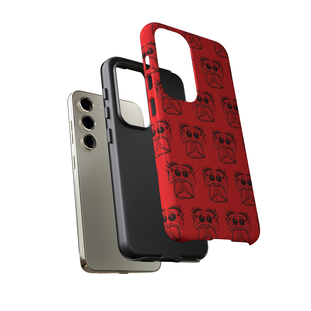 Tough Cases  Featuring BFP Jumping Spider Print on Red