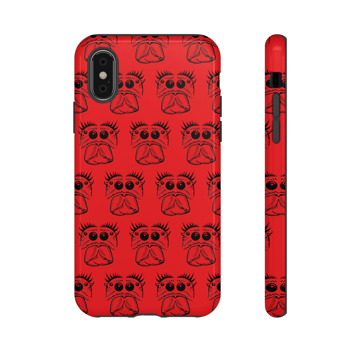 Tough Cases  Featuring BFP Jumping Spider Print on Red