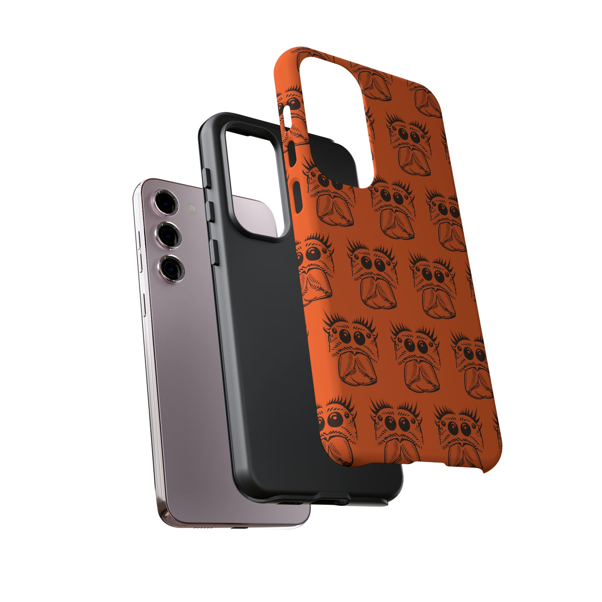 Tough Cases  Featuring BFP Jumping Spider Print on Orange