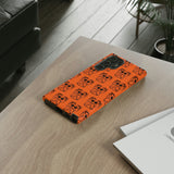 Tough Cases  Featuring BFP Jumping Spider Print on Orange