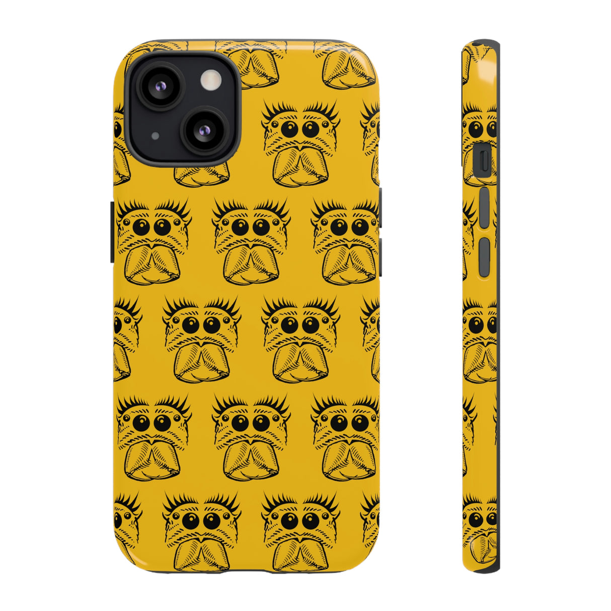 Tough Cases  Featuring BFP Jumping Spider Print on Yellow