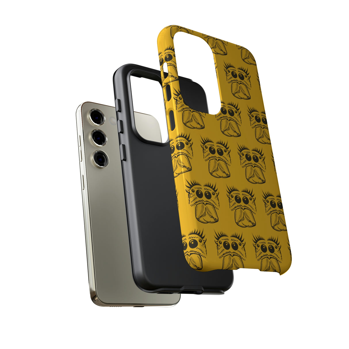 Tough Cases  Featuring BFP Jumping Spider Print on Yellow