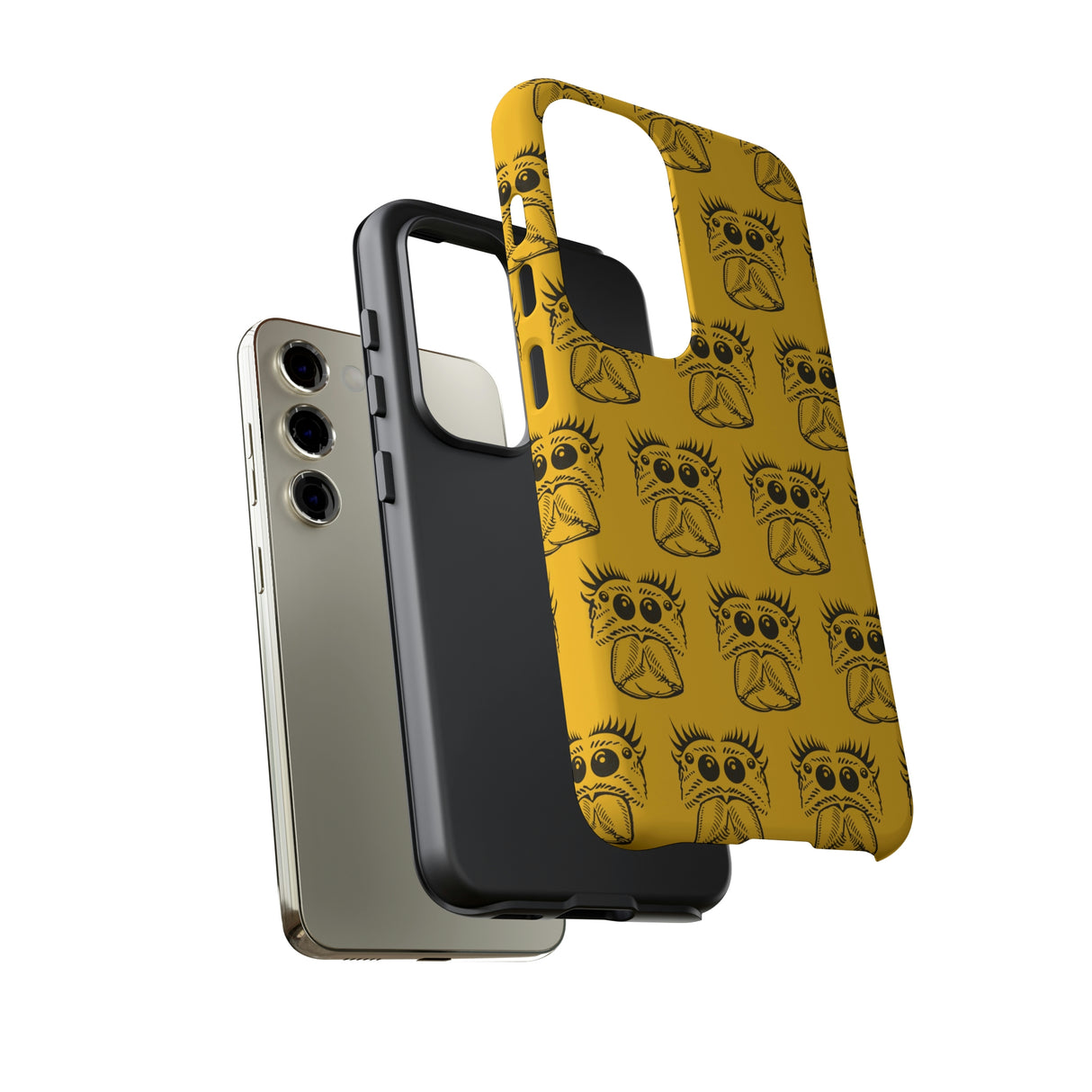 Tough Cases  Featuring BFP Jumping Spider Print on Yellow