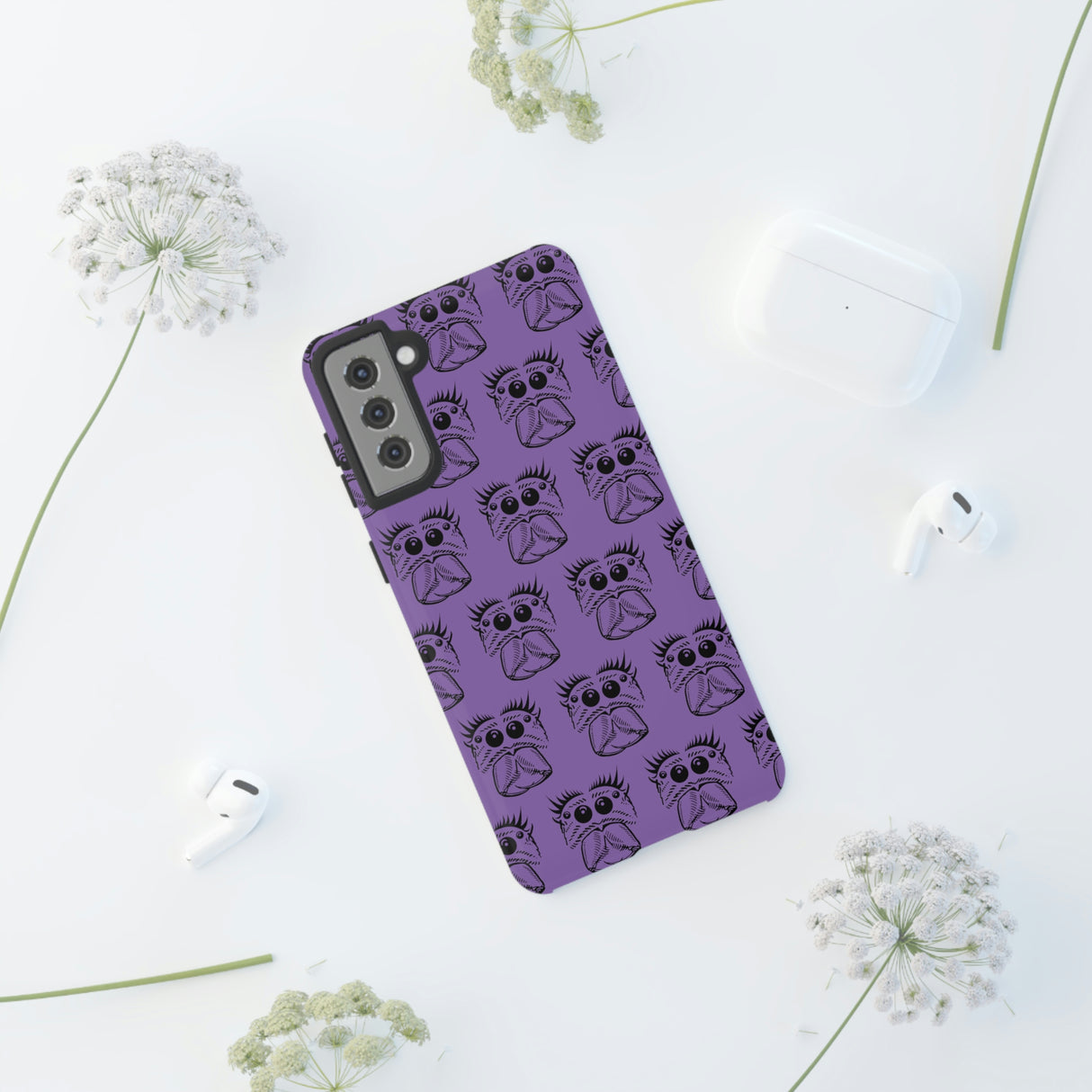 Tough Cases  Featuring BFP Jumping Spider Print on Purple