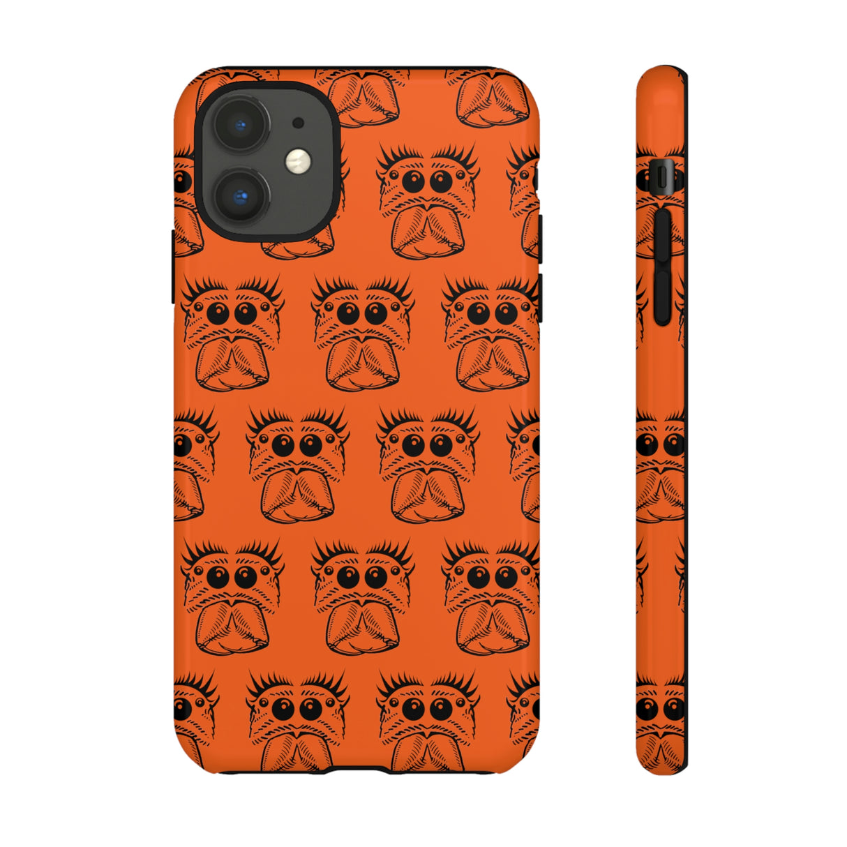 Tough Cases  Featuring BFP Jumping Spider Print on Orange